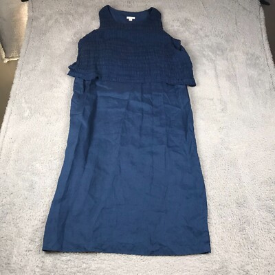 chinese dress ladies Mollie Linen Shirt Dress-Navy main image 1