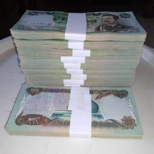 (500Pcs) Iraq 1986 25 DINARS SADDAM MILITARY UNIFORM 5 Bundles,high Quality