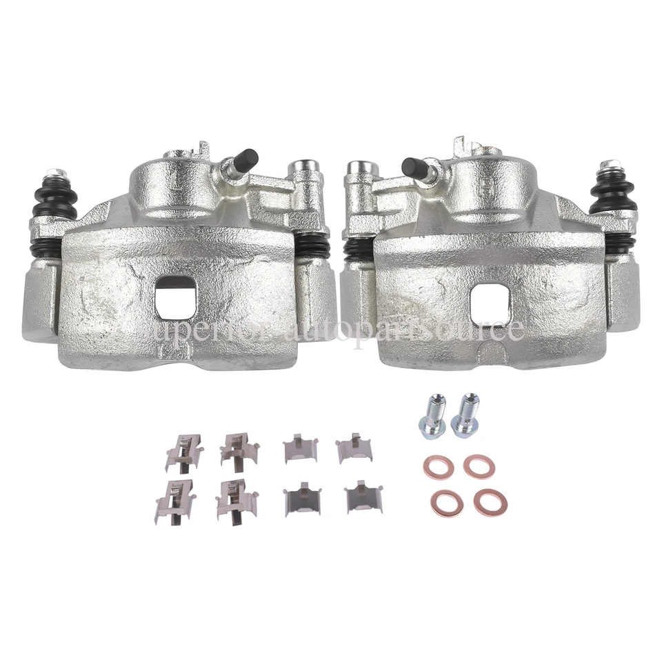 Juego de 2 pinzas de freno delanteras izquierda y derecha con soporte para Honda Civic 90-00 CRX 90-91 Foto 4 de 4