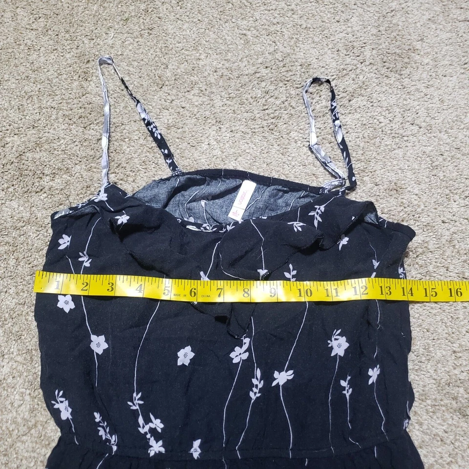Vestido Floral Xhilaration Negro Blanco Flores Jóvenes Niñas Talla L Grande Foto 4 de 4