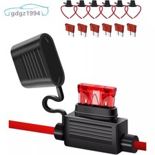 6pcs 16AWG Inline Fuse Holder 6pcs 10AMP Automotive Standard Blade Fuse ATC/ATO