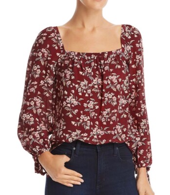 Rebecca Taylor Tilda Square Neck Pure Silk Boho Lightweight Blouse S