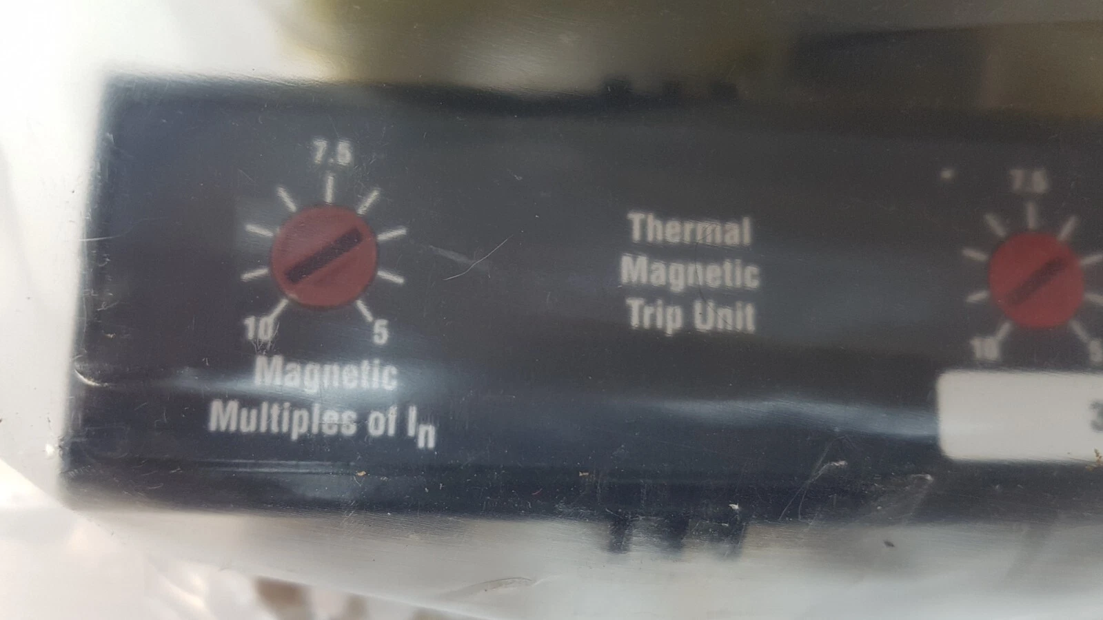 Magnetic multiples of In dial, 5 to 10, on the Thermal Magnetic Trip Unit