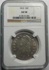 1810  Capped Bust Half Dollar, Luster Buster, White, Perfect Rims.