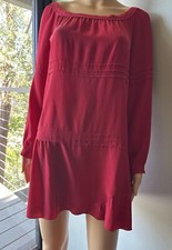 *MIU MIU* Vintage 2000’s Red Silk Ruffled Mini Dress