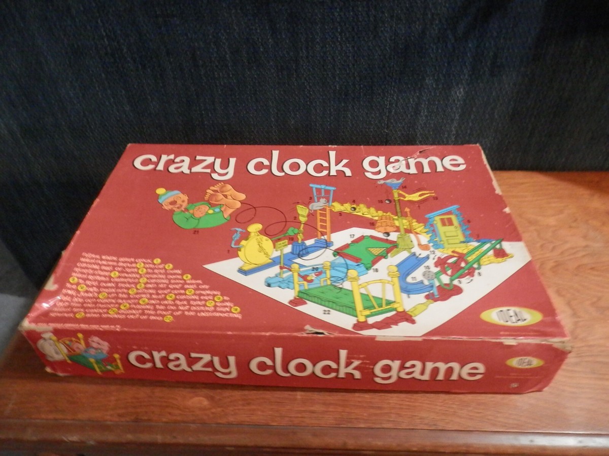 Vintage 1964 Ideal CRAZY CLOCK GAME Board Game In Original