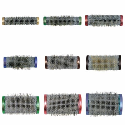 12 Stück Drahtwickler Mit Borsten – 21 Mm Durchmesser, Blau, Für Locken & Styling