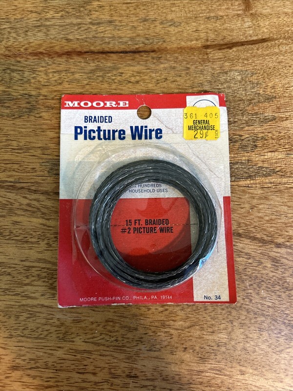 Vintage Moore Braided Picture Wire New In Original Packaging!