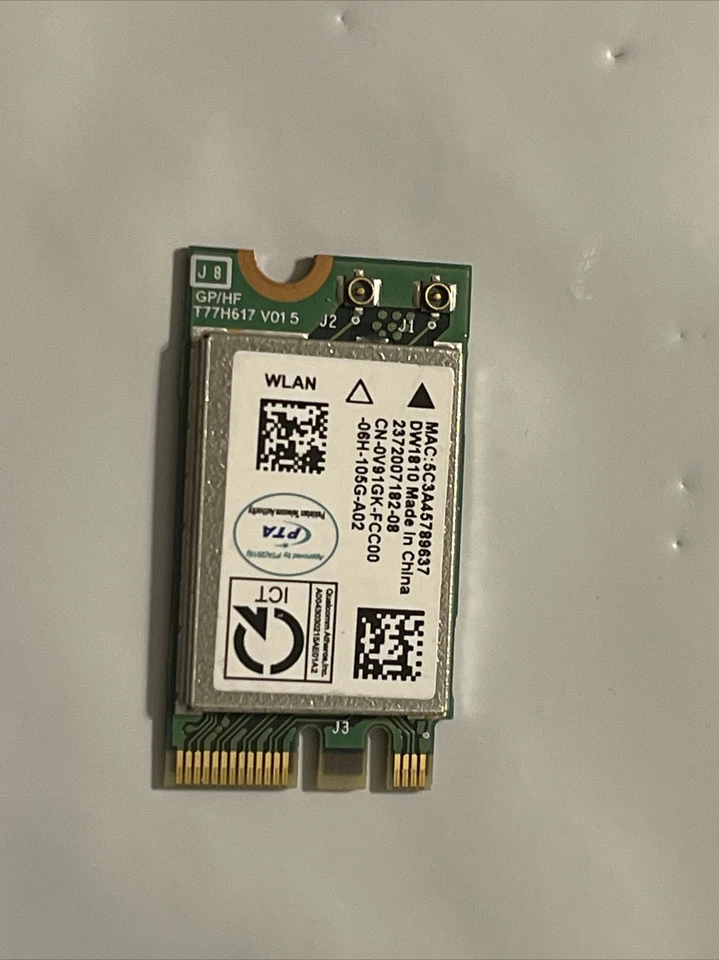 Oem Dell XPS 8940 8930 / G5 5000 5090 WIFI Bluetooth Wireless Card V91GK 0V91GK - Image 2 of 4