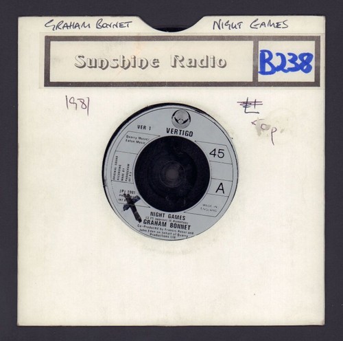 Graham Bonnet(7" Vinyl)Night Games-Vertigo-VER 1-UK-1981-VG-/Ex-