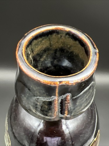 Jarrón botella chino Zhongguo Cizhou Yao-zhi horno patrón flor cerámica 13 1/2" - Imagen 8 de 18