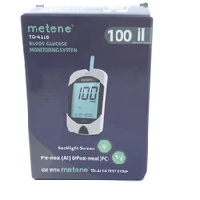 Metene TD-4116 Blood Glucose Monitoring System Kit - OPEN BOX