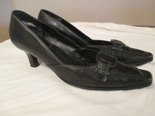 Vtg Salvatore Ferragamo Womens Dress Shoes Sz 7 1/2 AA Black Leather