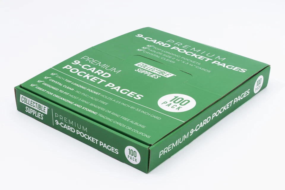 Páginas de bolsillo premium de 9 tarjetas (1 caja de 100 cada una) Foto 2 de 4