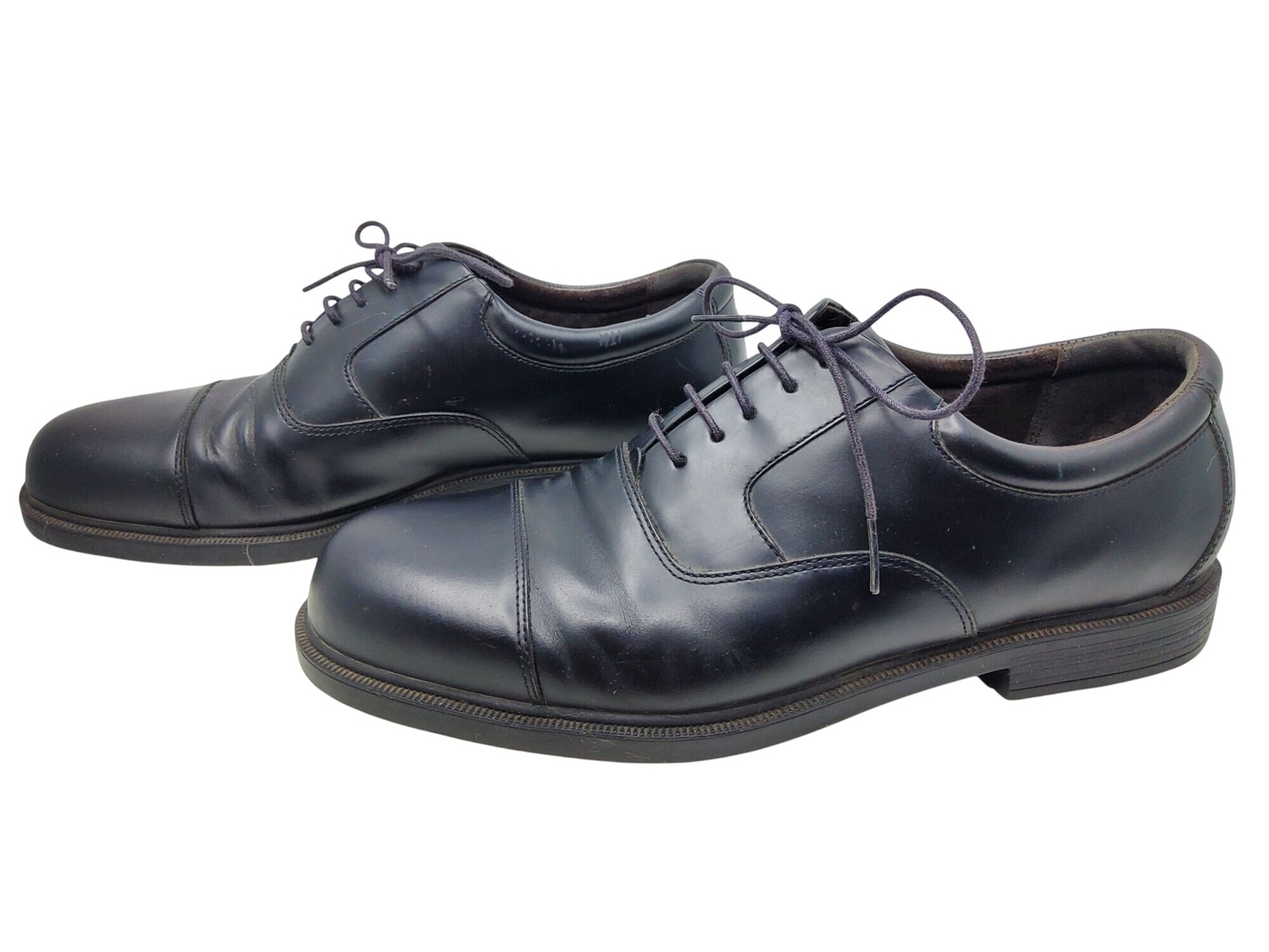 SAOLA Scarpe uomo Rockport M4348 nere in pelle con lacci e punta a cappuccio