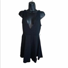 Express Black Women's Plunge V-Neck Dress NWT S
