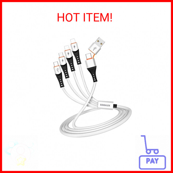 SDBAUX 6-in-1 USB Charger with Type C Micro Ports for Dual Phones