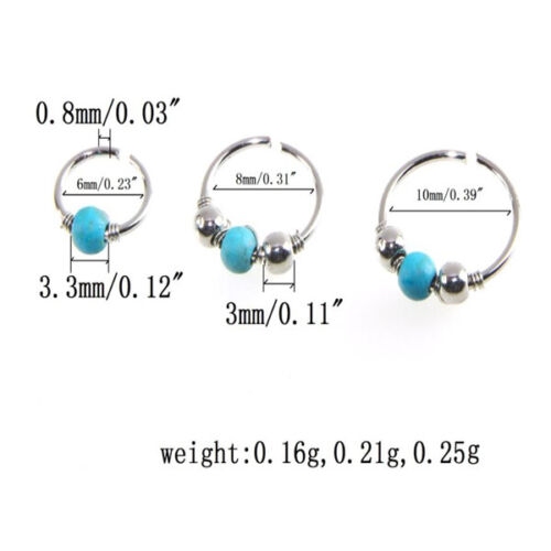 Nose Ring Nose Lip Hoop With Ball Cartilage Tragus Ear Piercing - Picture 5 of 14