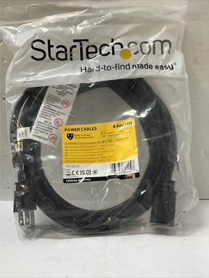 StarTech.com Power Cables 4.6m/15ft each Nema 5-15R to 5-15P North American Plug