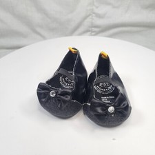 Build A Bear Shoes High Heel Mary Jane Black Patent Leather Look Bow