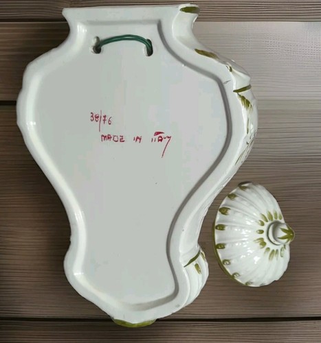 Porcelain Hand Painted 37/76 Italy LAVABO WALL HANGING PLANTER FAUCET White Gree - Picture 15 of 22