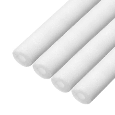 METALLIXITY 4pcs Pipe Insulation Foam Tube Pipe Lagging 10mm ID 30mm OD 3ft, White