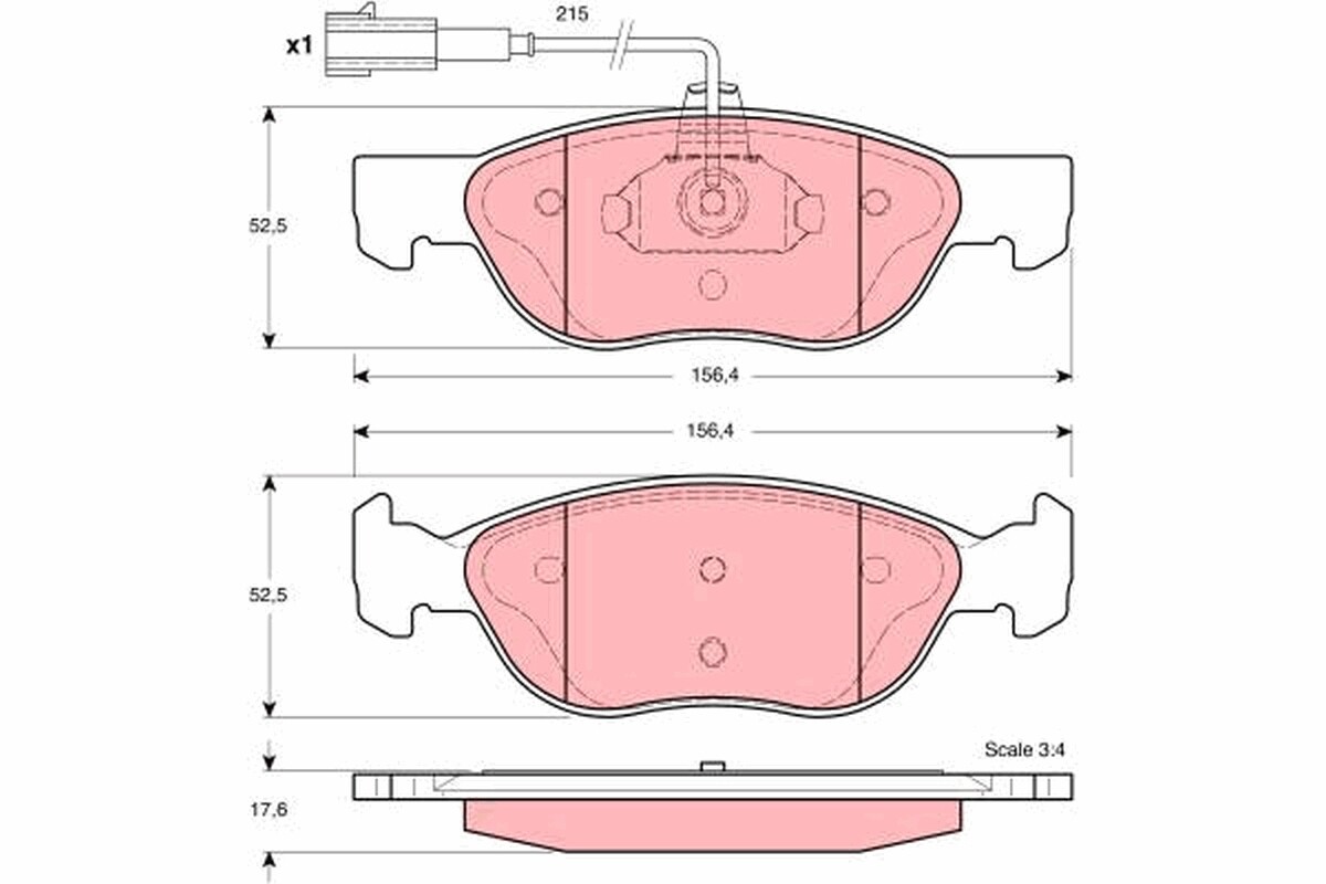 GDB1387 TRW Brake Pad Set, disc brake for ALFA ROMEO