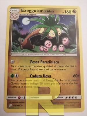 Exeggutor Di Alola   Team Game 115/181   Rare   Pokemon   Italian