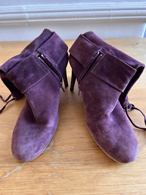 Preloved Purple Suede Kurt Geiger Short Slouchy Boots Size 41/8