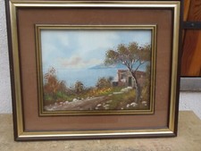 Quadro tela pittore Teatino con cornice paspartout lotto stock cm 80 diagonale