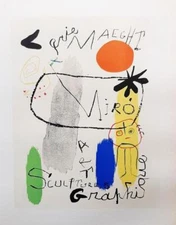 “JOAN MIRO-ART GRAPHIQUE MAEGHT GALLERY”, LITHOGRAPH POSTER,1959 (5H-JM-02)