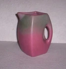 NILOAK  Pottery Square Milk  Pitcher Mauve and Green