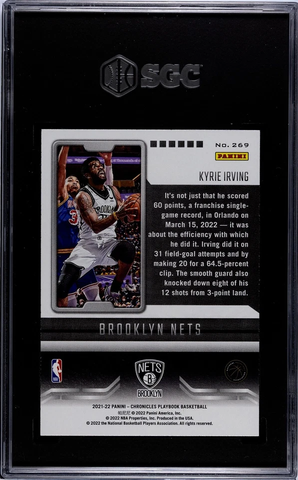 2021-22 Panini Chronicles PINK Playbook Basketball #269 Kyrie Irving Nets Black - Image 2 of 2