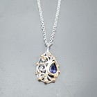 Fine Art Natural Iolite Necklace 925 Sterling Silver 17.75"/N22920