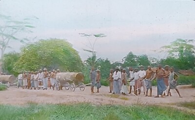 Frank James Industrial School (Elat) Africa, Saw Mill, Magic Lantern Glass Slide