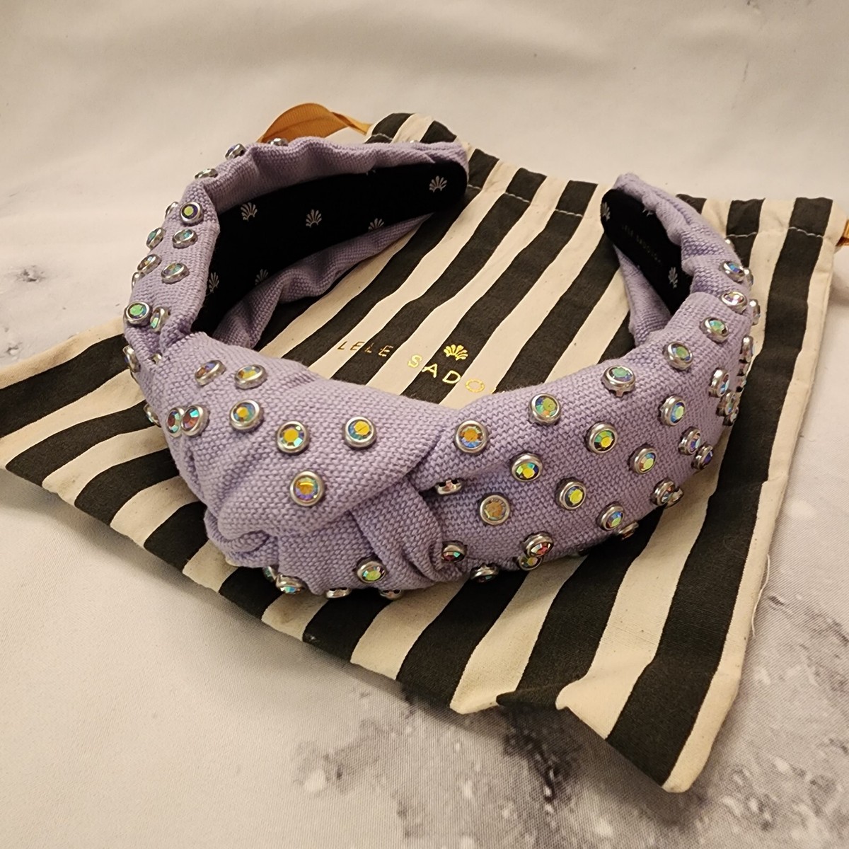 Lele Sadoughi purple woven canvas headband NWOT$170 | Lele Sadoughi Lilac Woven Knotted Headband  main image 2