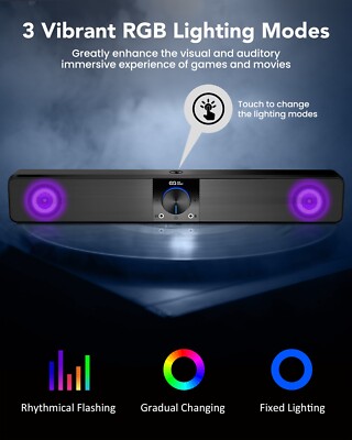  ELEGIANT USB Powered Mini Soundbar Wired Computer Speaker 