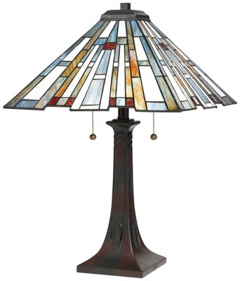 Quoizel Maybeck 24 3/4'' Valiant Bronze Tiffany-Style Table Lamp