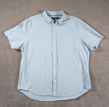 Nautica Shirt Men's Size XXL Blue Button Down Short Sleeve 100 Cotton