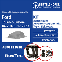für Ford Tourneo Custom V362 / F3 06.2016-12.2023 AHK Abn. +7Pol Sp. E-Satz TOP