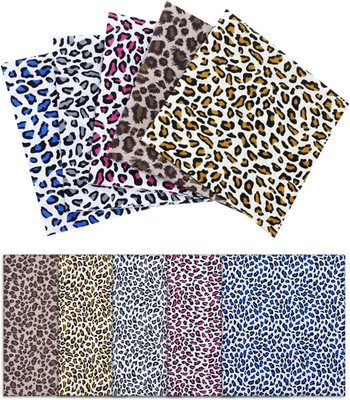 10 Pack 18 X 22 Inch Leopard Fabric Fat Quarters, Cotton Fat Quarter Bundle, Ani