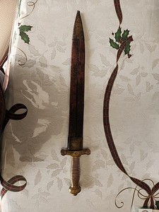 19th Century French Model M 1831 Artillery Short Sword + Scabbard Talabot Paris 