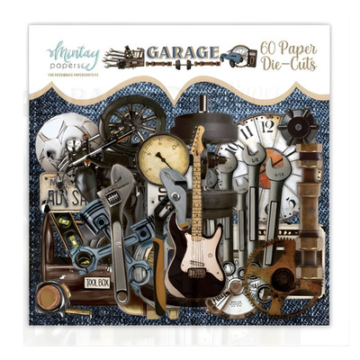 Mintay Garage Ephemera Embellishments Paper Elements Die Cuts  Man Tools Guitar