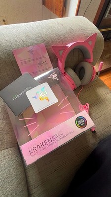 New RAZER Kraken Kitty Edition Quartz Razer Chroma USB Gaming Headset Pink