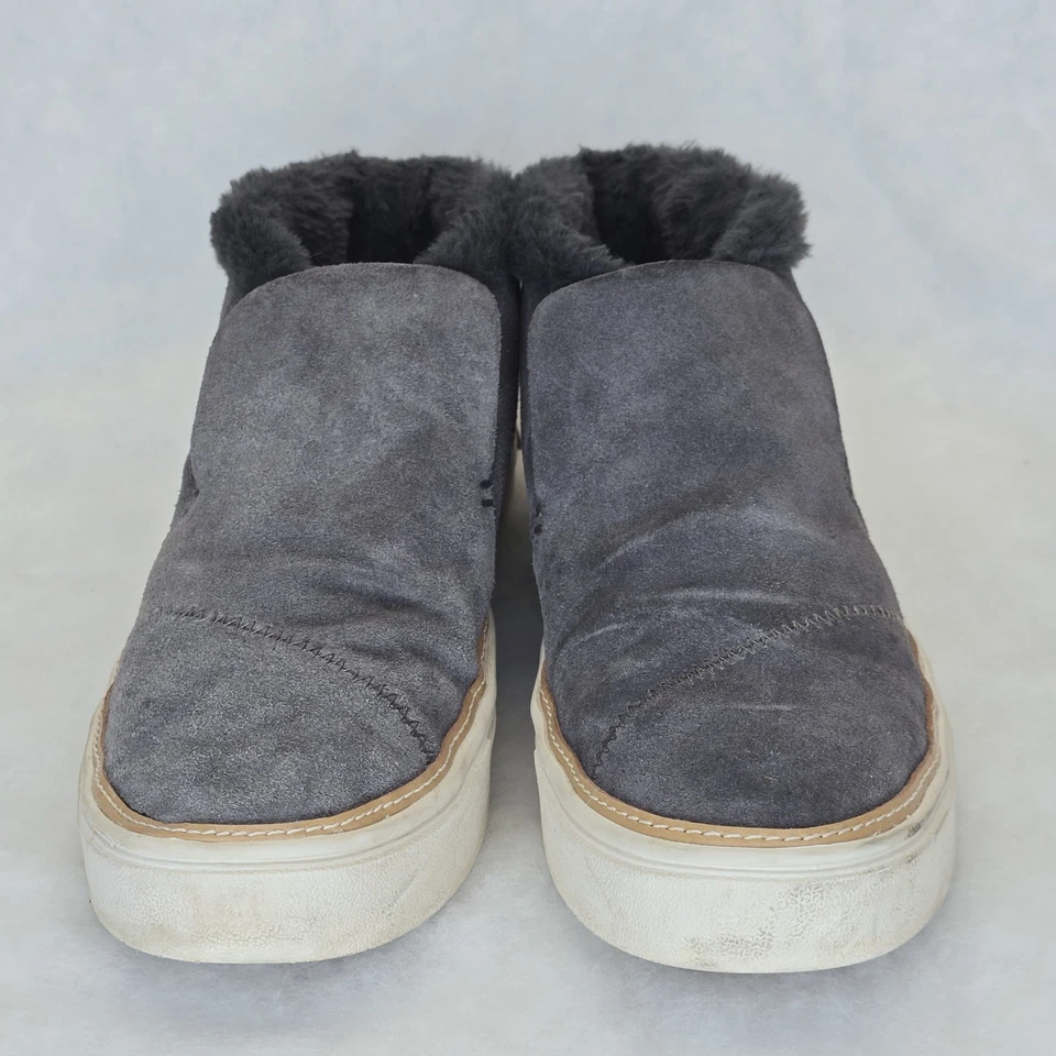 Zapatos TOMS para mujer talla 7,5 gris gamuza piel sintética forrados sin cordones informales cómodos cálidos Foto 2 de 4