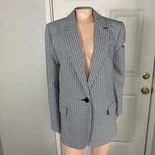 Madewell Kline Womens Jacket 10 Blazer NS387 Plaid Button Viscose wool C3-30