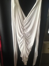 Ladies Sexy Foreplay 4 Way Cocktail Dress. White Stretch Fabric