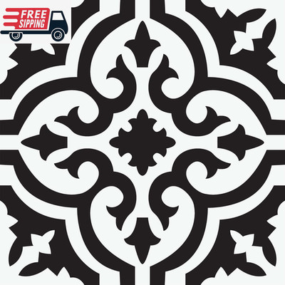 Floorpops Black Parma Peel & Stick Floor Tiles, FP3828