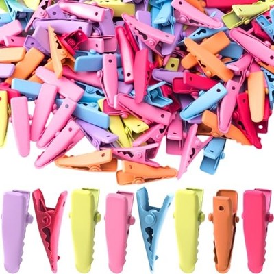 100pcs Metal Alligator Hair Clips, Small Crocodile Hair Colorful,100pcs, 2.4 cm