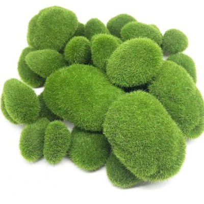 Woohome 30 PCS 3 Size Artificial Moss Rocks Decorative, Green 30pcs 